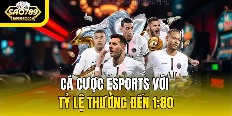 Cá cược esports với tỷ lệ thưởng đến 1:80